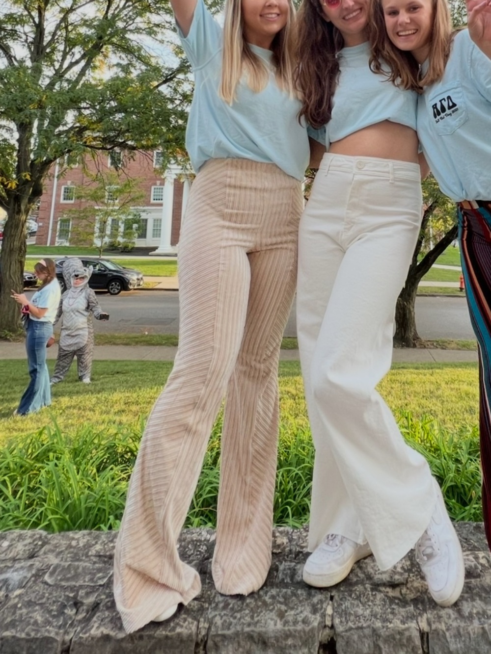 free people champagne crushed velour flare pants